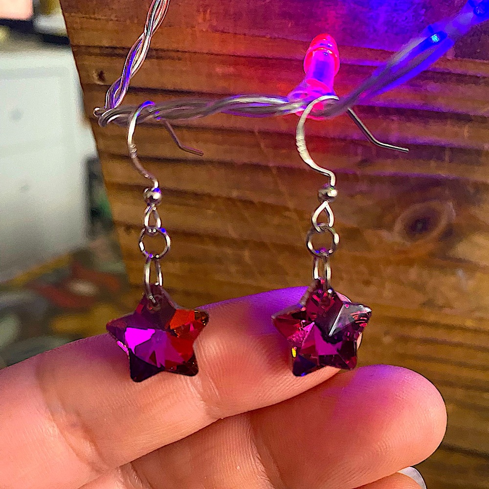 Star-Shaped Pink shift BOREALIS Earrings